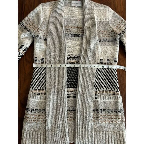 Cupcakes and Cashmere Women's Multicolor Stripes Open Cardigan Sweater Medium - Picture 2 of 7